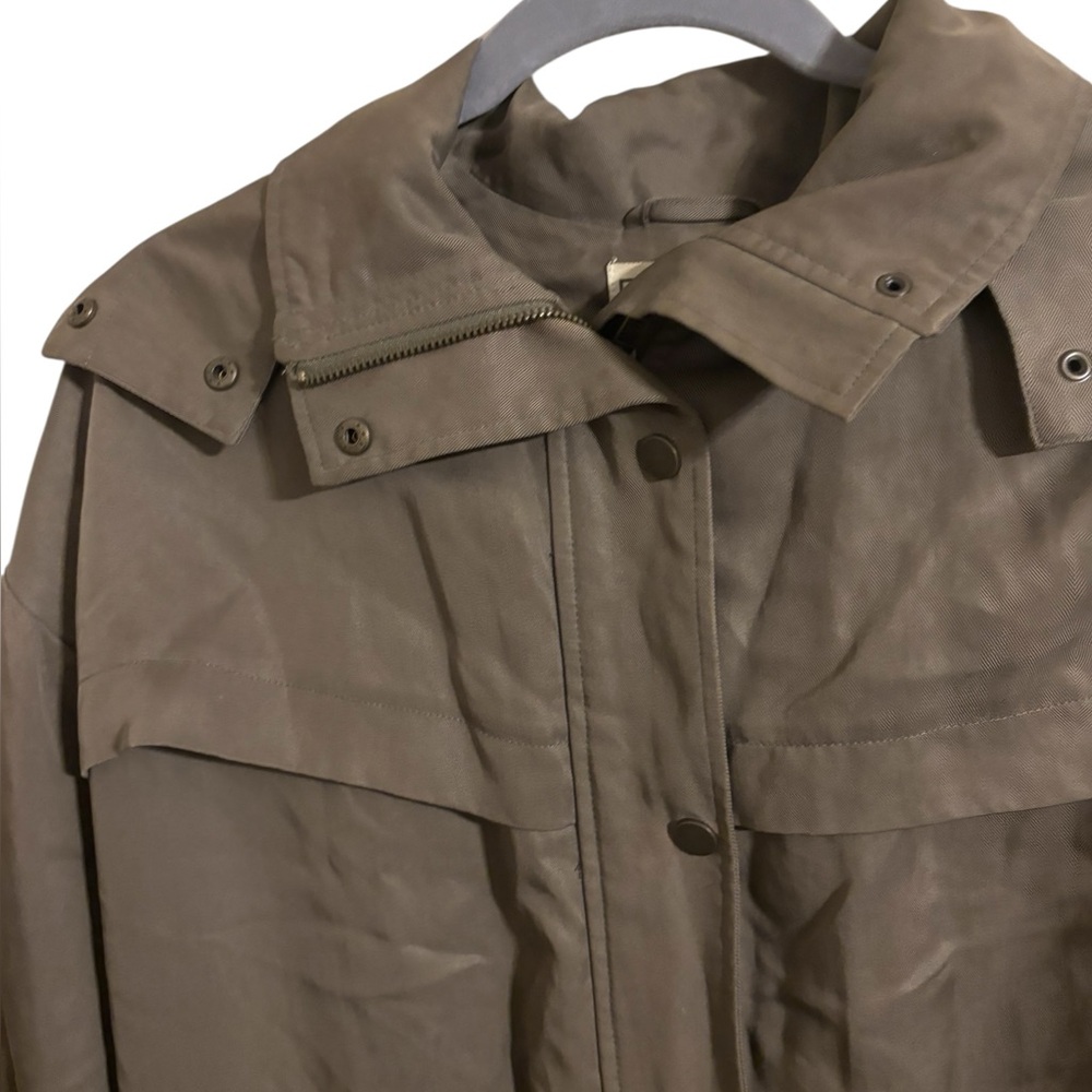 Zara Basic Olive Green Utility Lightweight Jacket… - image 3